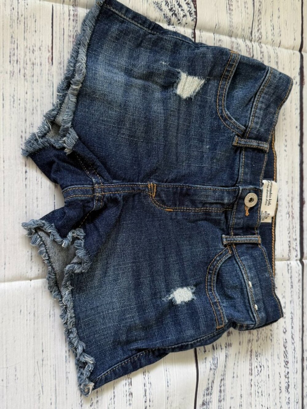 Abercrombie Kids Girl Jean Shorts size 9/10 regular w/adjustable straps